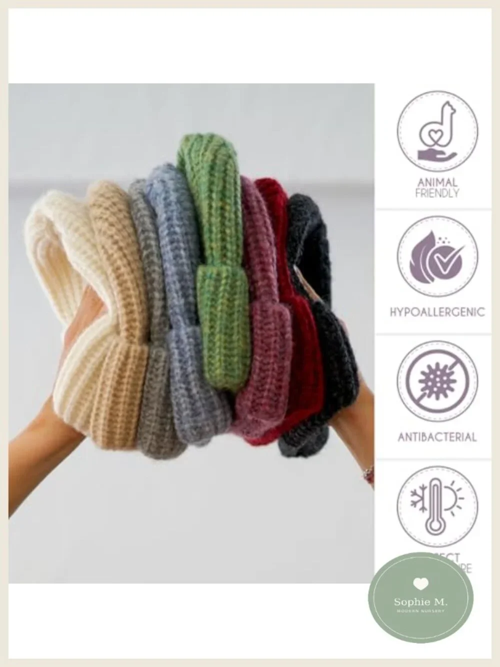 100% Baby Alpaca Wool Beanie Unisex Winter Hat